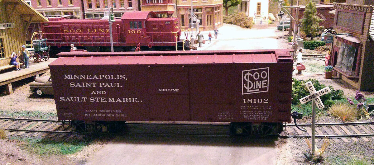 HO Scale Accurail boxcar detailed with Clover House <em>SOO Minneapolis Saint Paul and Sault Ste. Marie </em>dry transfers by Will Westfall